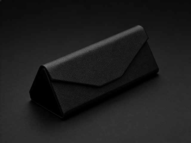 Custom Logo Foldable Triangle Sunglasses Case - PU Leather,Foldable Triangle Sunglasses Case - Custom Logo