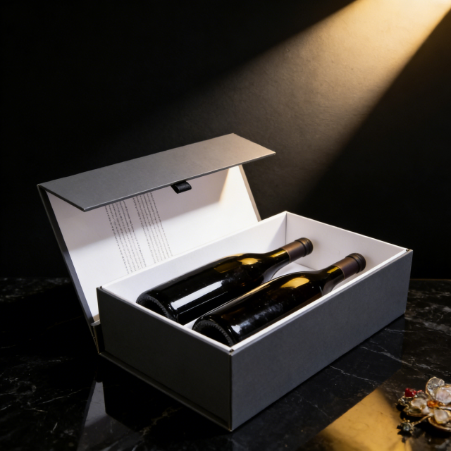 Luxury Cardboard Wine Box, cardboard wine box, red wine box,Foldable Grey Special paper,Cardboardandnbsp; Wine Box - Durable Protectiv for Wine Packaging