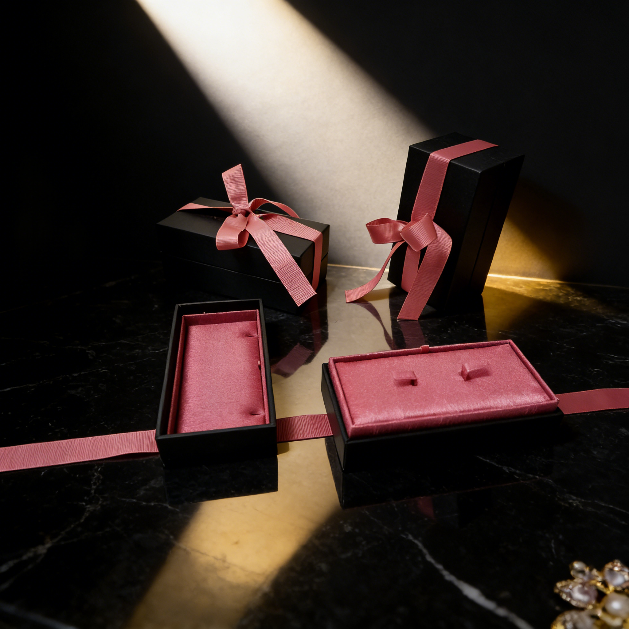 Mini Ring Gift Box with Custom Logo, Ribbon Closure & Velvet Lining,Mini Ring Gift Box with Custom Logo, Ribbon Closure & Velvet Lining