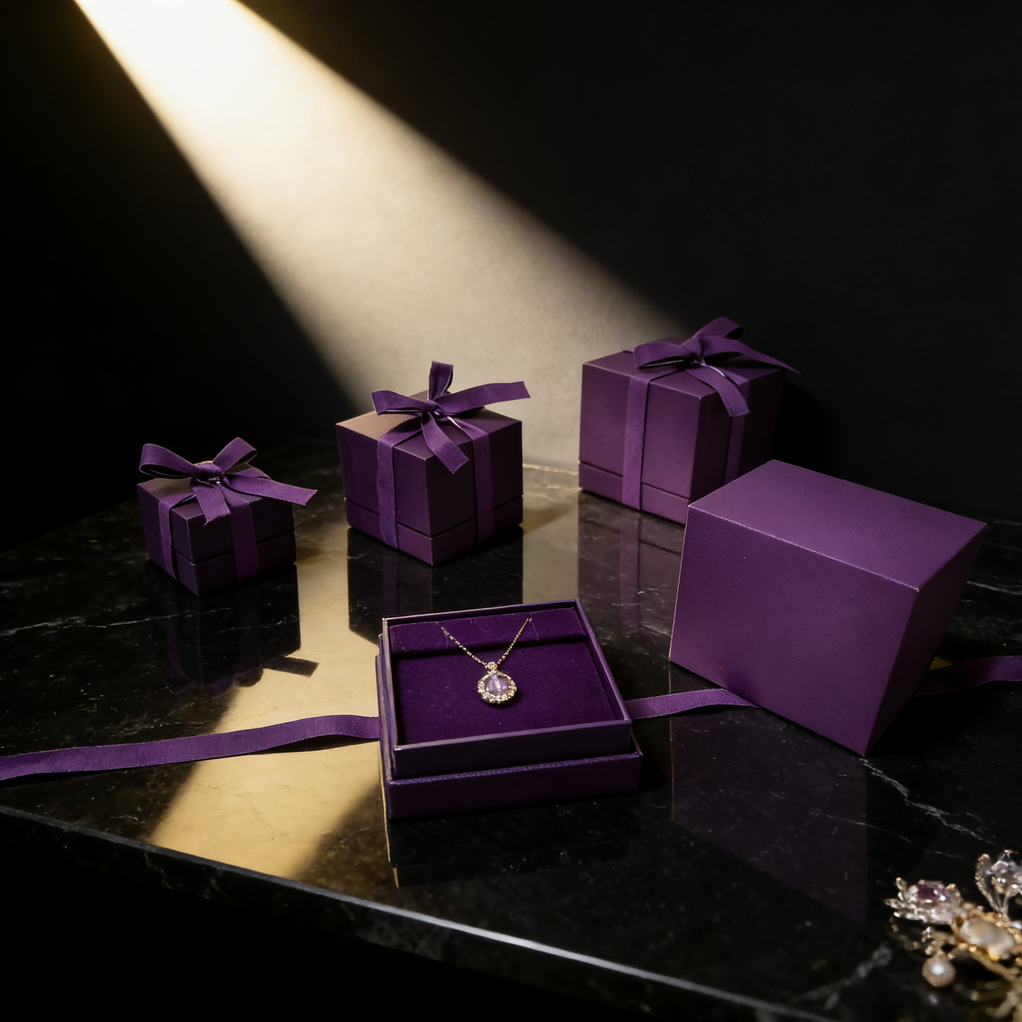 FSC Colorful Paper Earring Box with Velvet Pouch, Magnetic Closure & Ribbon,FSC Colorful Paper Earring Box with Velvet Pouch, Magnetic Closure & Ribbon