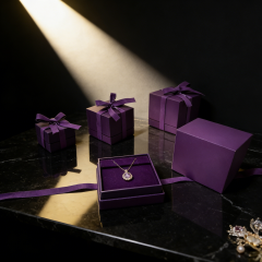 FSC Colorful Paper Earring Box with Velvet Pouch, Magnetic Closure & Ribbon,FSC Colorful Paper Earring Box with Velvet Pouch, Magnetic Closure & Ribbon