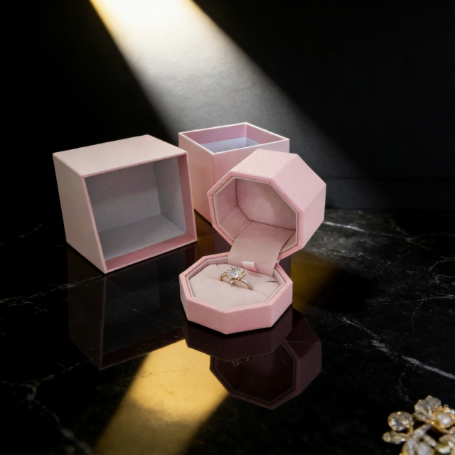 Elegant Pink cloth jewelry box - personalized jewelry box,Pink Plastic jewelry box - Dust-proof jewelry gift box for B2B Bulk Purchase
