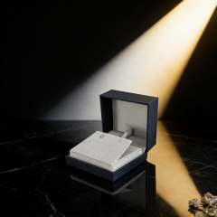 Modern Black Soft touch paper jewelry box - custom jewelry box,Blue Modern jewelry box - Storage-efficient custom jewelry box for B2B Bulk Purchase