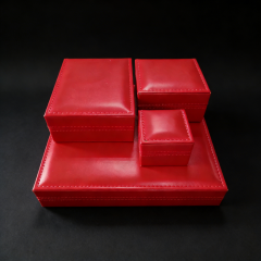 Modern  Leather jewelry box - custom jewelry box,Red Modern jewelry box - Storage-efficient ring jewelry box for B2B Bulk Purchase