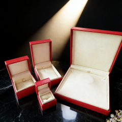 Modern  Leather jewelry box - custom jewelry box,Red Modern jewelry box - Storage-efficient ring jewelry box for B2B Bulk Purchase
