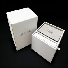 Boîte à bijoux de présentation en cuir PU blanc,