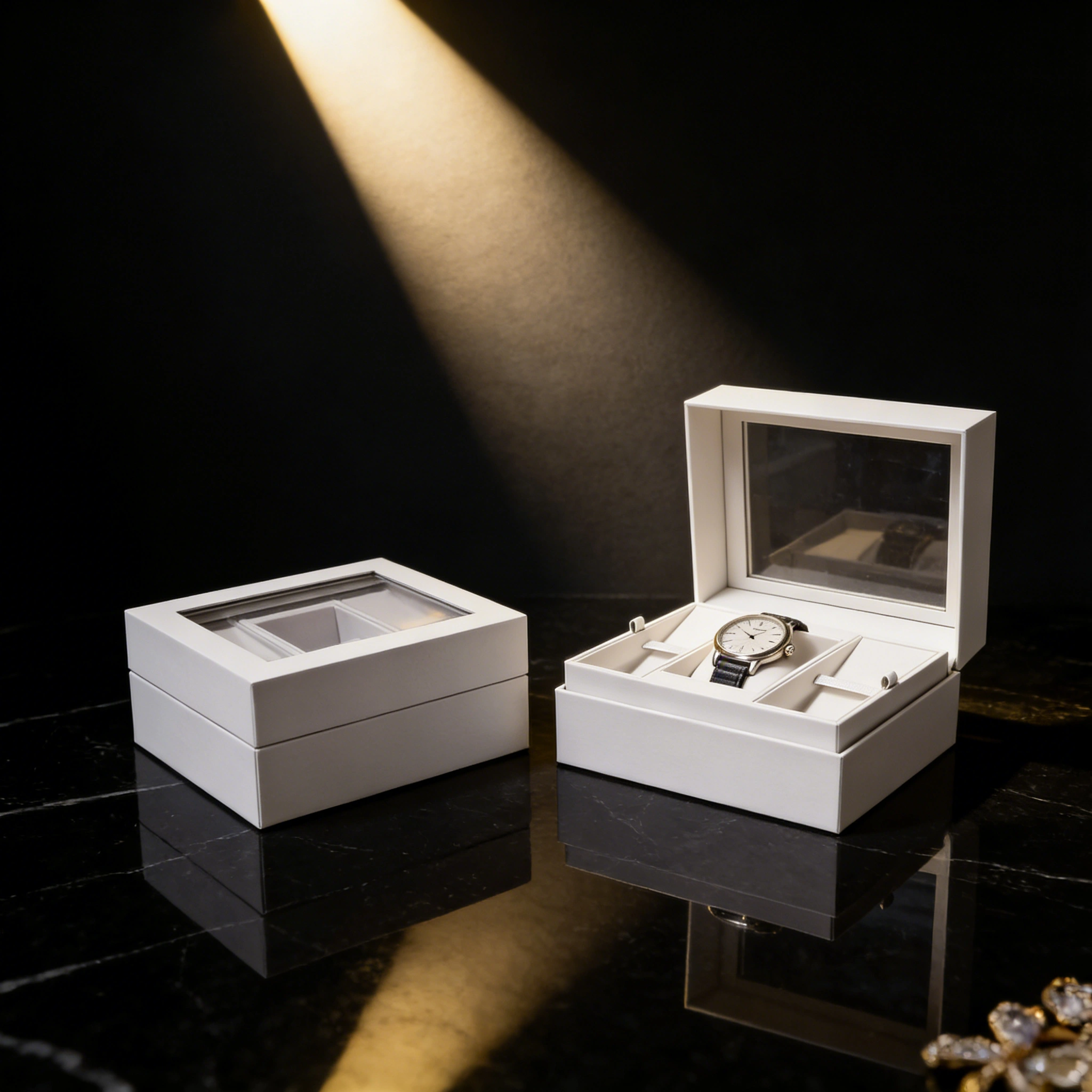 Custom white watch packaging box