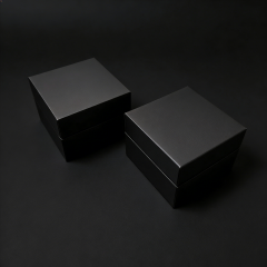 Boîte à montre en similicuir noir moulé sous plastique,Boîte à montre en plastique moulé et cuir PU noir, personnalisable en KA MEI