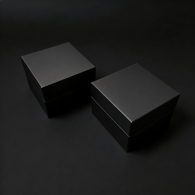 Boîte à montre en similicuir noir moulé sous plastique,Boîte à montre en plastique moulé et cuir PU noir, personnalisable en KA MEI