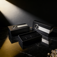 2-Piece Watch Box with Leather Strap & Steel Ring,2-Piece Watch Box with Leather Strap and Steel Ring