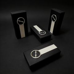 2-Piece Watch Box with Leather Strap & Steel Ring,2-Piece Watch Box with Leather Strap and Steel Ring
