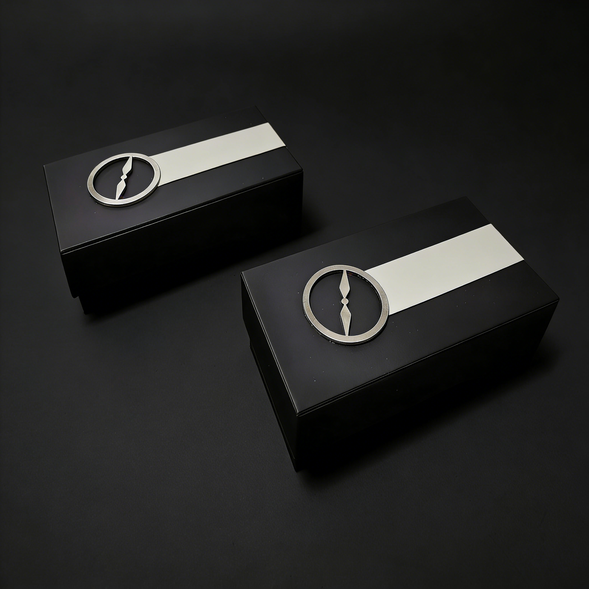 2-Piece Watch Box with Leather Strap & Steel Ring,2-Piece Watch Box with Leather Strap and Steel Ring