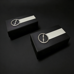 2-Piece Watch Box with Leather Strap & Steel Ring,2-Piece Watch Box with Leather Strap and Steel Ring