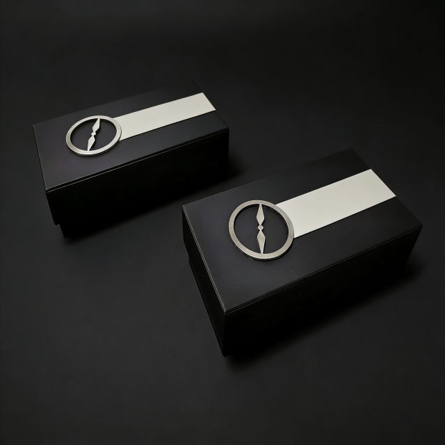 2-Piece Watch Box with Leather Strap & Steel Ring,2-Piece Watch Box with Leather Strap and Steel Ring