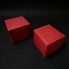 PU Leather Watch Display Box with Red Stitching,PU Leather Watch Display Box with Red Stitching