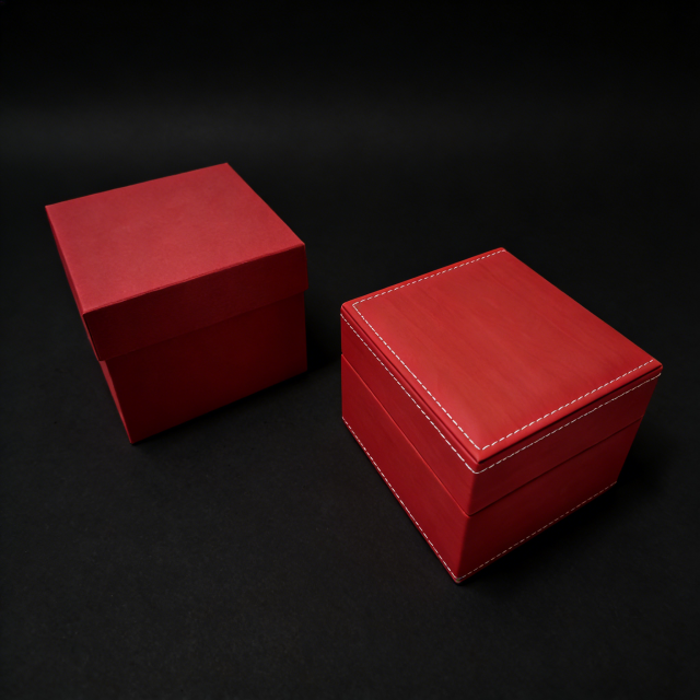 PU Leather Watch Display Box with Red Stitching,PU Leather Watch Display Box with Red Stitching