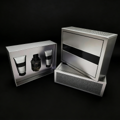 FSC Luxury Silver Paper Sliding Drawer Box for Perfume - High Quality Printing,FSC Luxury Silver Paper Sliding Drawer Perfume Box Printing