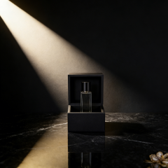 FSC Black Soft Touch Paper Clamshell Box for Perfume with EVA Lining - Custom Glossy Finish,FSC Black Soft Touch Paper Clamshell Perfume Box with EVA Lining