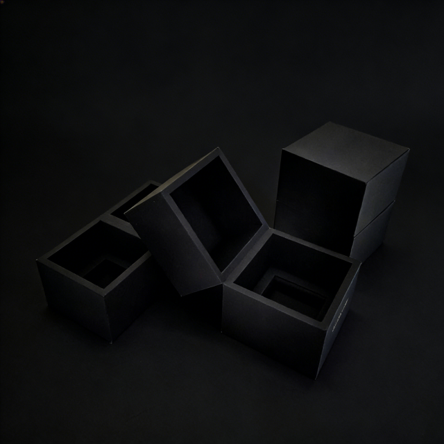FSC Black Soft Touch Paper Clamshell Box for Perfume with EVA Lining - Custom Glossy Finish,FSC Black Soft Touch Paper Clamshell Perfume Box with EVA Lining