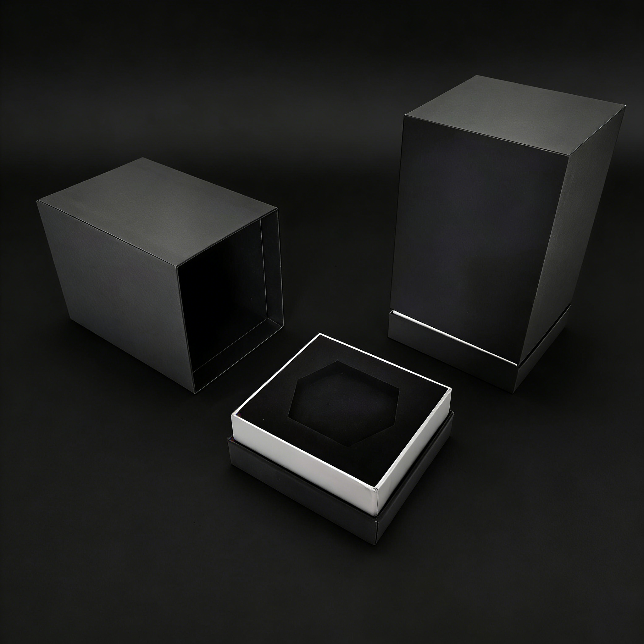 Black Texture Paper Base and Lid Box for Perfume with EVA Lining - Custom Luxury Packaging,Black Texture Paper Base and Lid Box for Perfume with EVA Lining