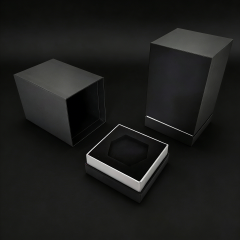 Black Texture Paper Base and Lid Box for Perfume with EVA Lining - Custom Luxury Packaging,Black Texture Paper Base and Lid Box for Perfume with EVA Lining
