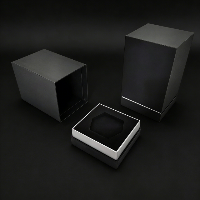 Black Texture Paper Base and Lid Box for Perfume with EVA Lining - Custom Luxury Packaging,Black Texture Paper Base and Lid Box for Perfume with EVA Lining