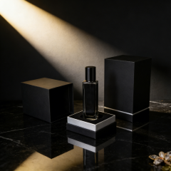 Black Texture Paper Base and Lid Box for Perfume with EVA Lining - Custom Luxury Packaging,Black Texture Paper Base and Lid Box for Perfume with EVA Lining