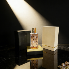 FSC Luxury Grey PU Paper Base and Lid Box for Perfume with Gold Paper Lining,FSC Luxury Grey PU Paper Perfume Box with Gold Paper Lining