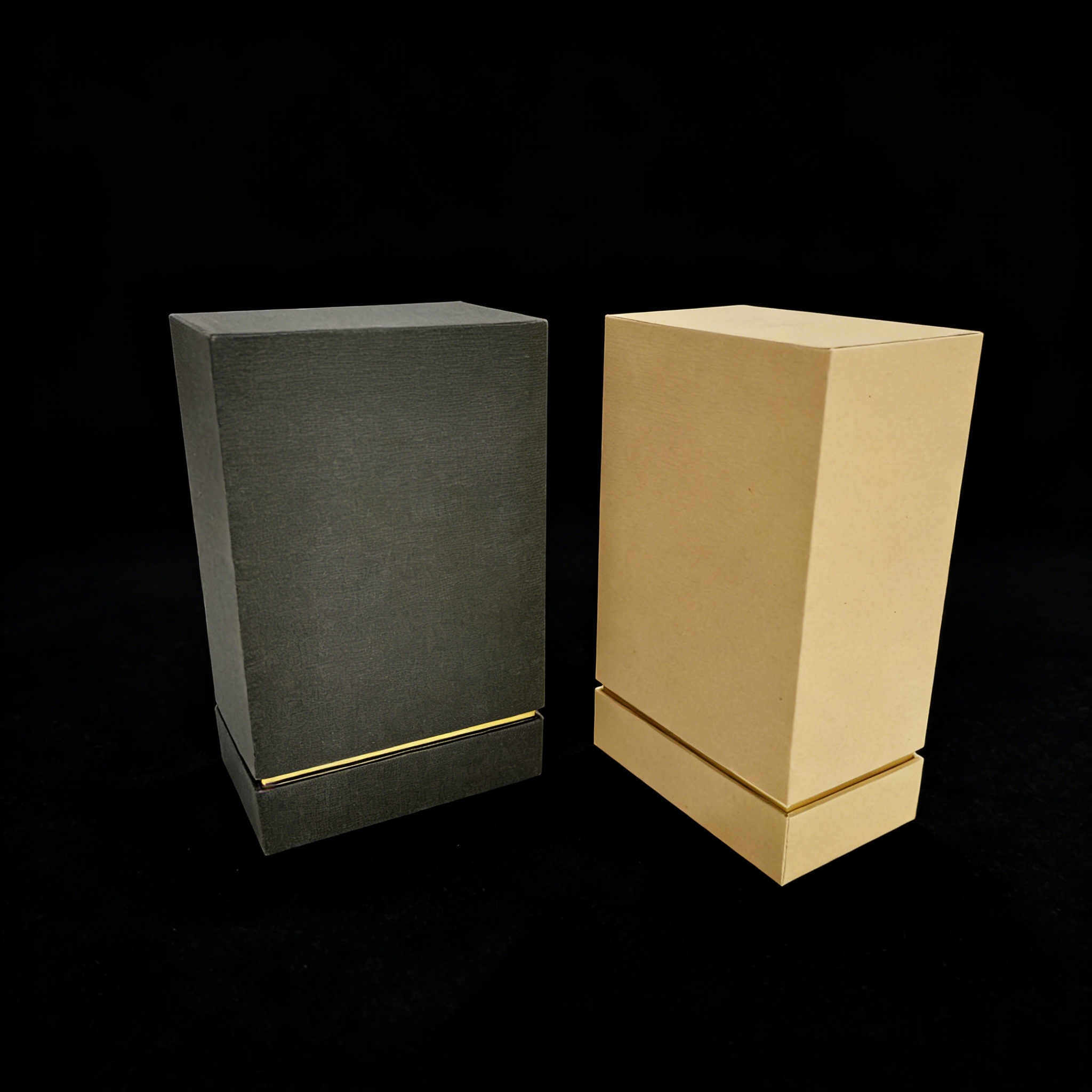 FSC Luxury Grey PU Paper Base and Lid Box for Perfume with Gold Paper Lining,FSC Luxury Grey PU Paper Perfume Box with Gold Paper Lining
