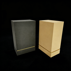 FSC Luxury Grey PU Paper Base and Lid Box for Perfume with Gold Paper Lining,FSC Luxury Grey PU Paper Perfume Box with Gold Paper Lining