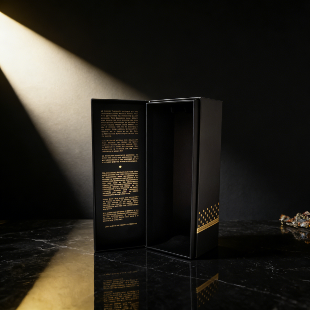 Luxury Black Soft Touch Paper Wine Box, soft touch paper wine box, red wine box,Luxury Black Soft Touch Paper, Gold C Wine Box - Durable Protectiv for Wine Packaging