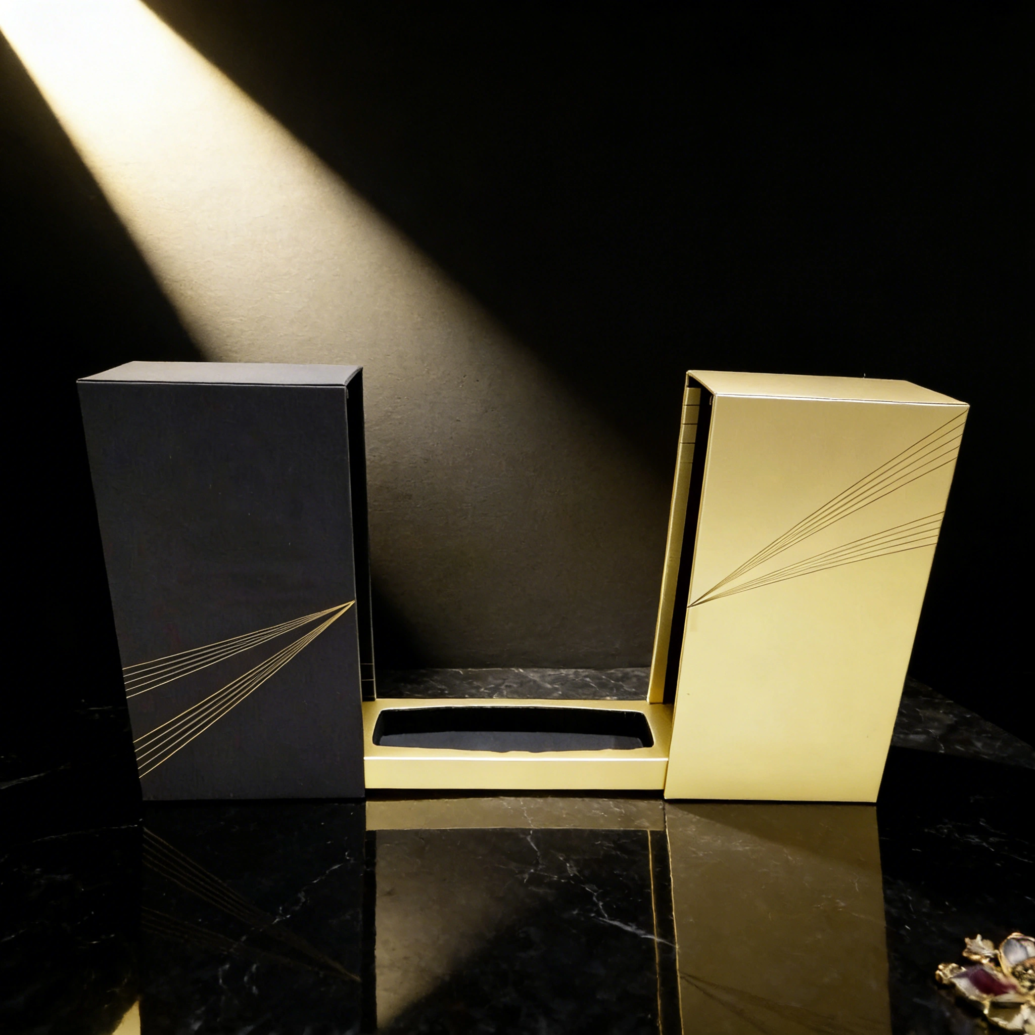 Detailed product view of the sliding lid wine gift box