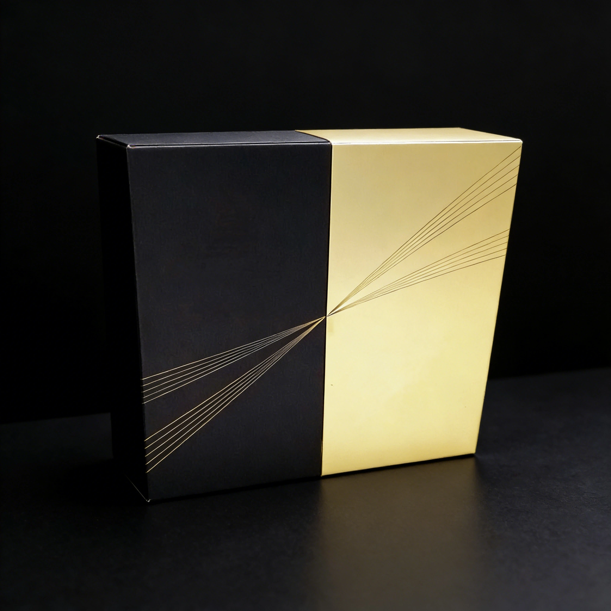 Black and gold sliding lid wine gift box with EVA insert