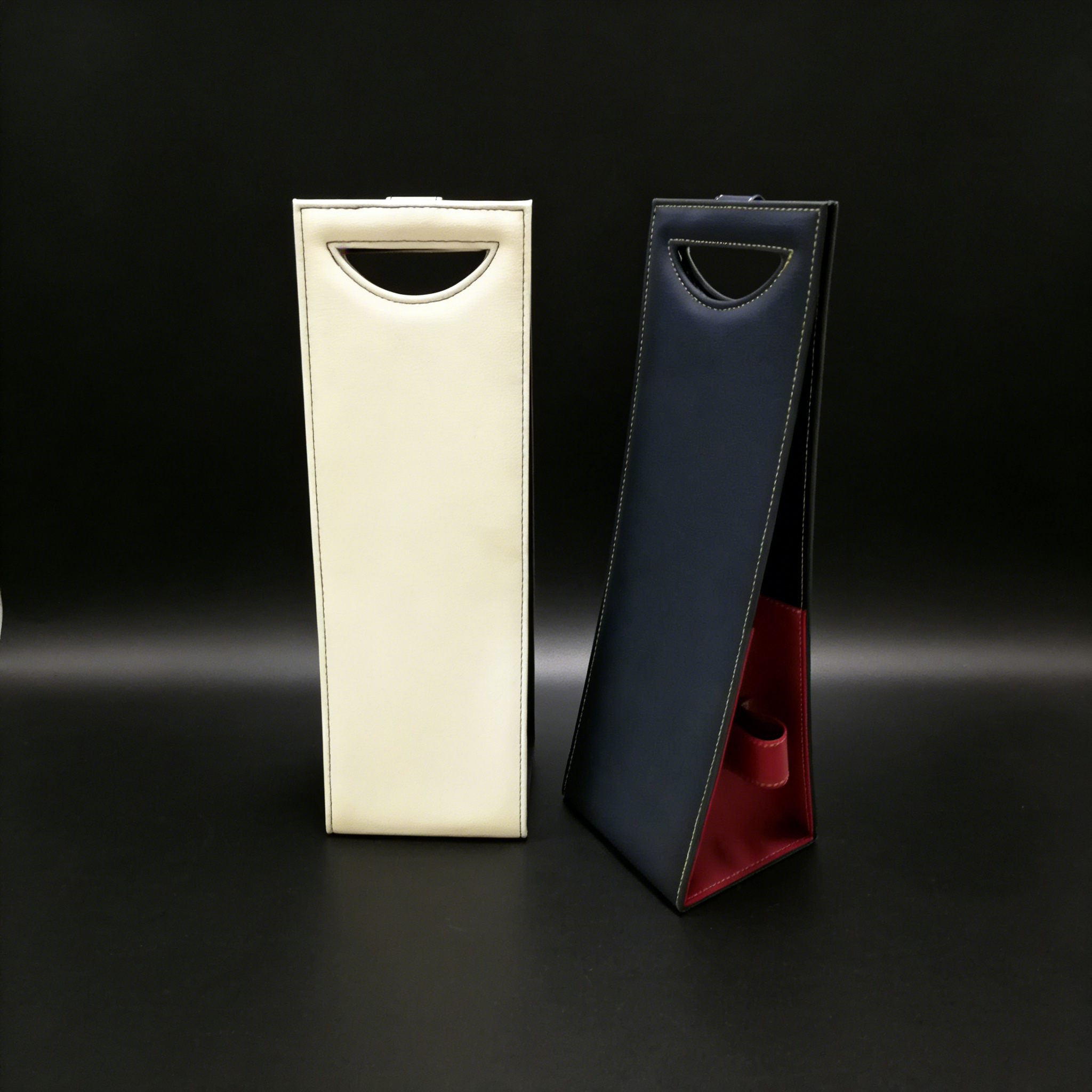 Foldable Leather Wine Box, leather wine box, custom wine box,Foldable andnbsp;leather Sewingandnbsp; Wine Box - Shockproo