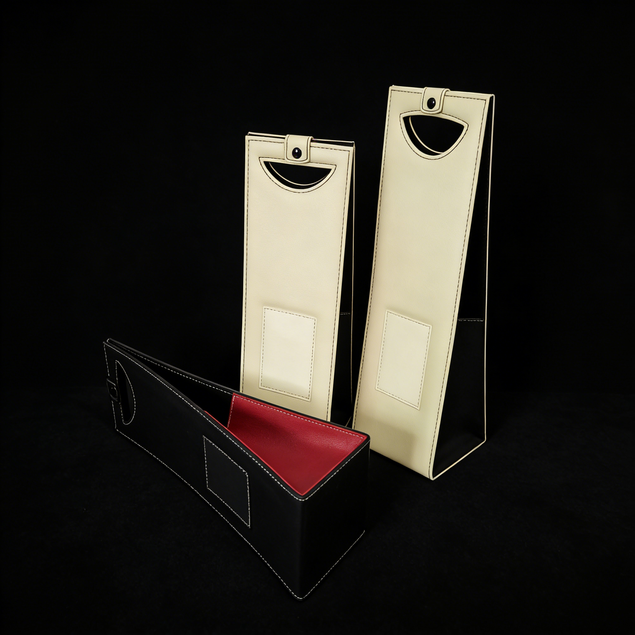 Foldable Leather Wine Box, leather wine box, custom wine box,Foldable andnbsp;leather Sewingandnbsp; Wine Box - Shockproo