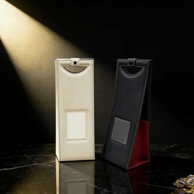 Foldable Leather Wine Box, leather wine box, custom wine box,Foldable andnbsp;leather Sewingandnbsp; Wine Box - Shockproo