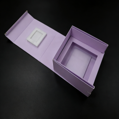 FSC Purple Special Paper Folding Box, custom folding box/folding gift box,FSC Purple Folding Box Magnetic for Eco Retail Apparel Packaging
