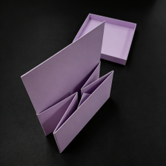 FSC Purple Magnetic Folding Box, custom folding box/folding gift box,FSC Purple Special Paper Folding Box Magnetic for Retail Shoe Packaging