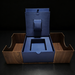 Wood Grain Watch Box Custom Wood Watch Box,Wood Grain Specialty Paper Watch Box Top & Lid Vac Tray Bulk B2B