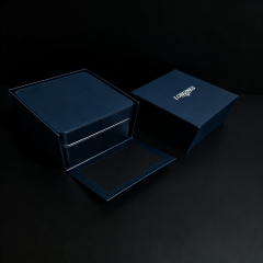 Velvet Lined Watch Box Luxury Watch Box,Blue Embossed Specialty Paper Watch Box Top & Lid Velvet Bulk B2B