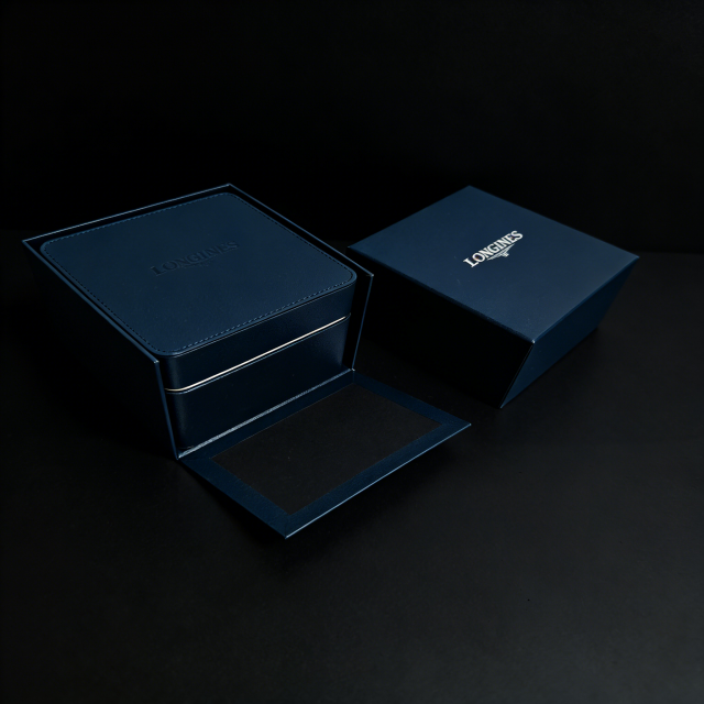 Velvet Lined Watch Box Luxury Watch Box,Blue Embossed Specialty Paper Watch Box Top & Lid Velvet Bulk B2B