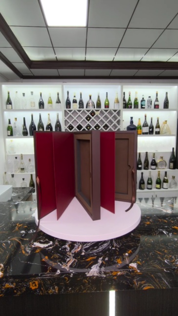 Tactile Paper Gift Box Brown Red Gift Box,Premium Brown Red Tactile Paper Gift Box Book Type With Ribbon Drawer