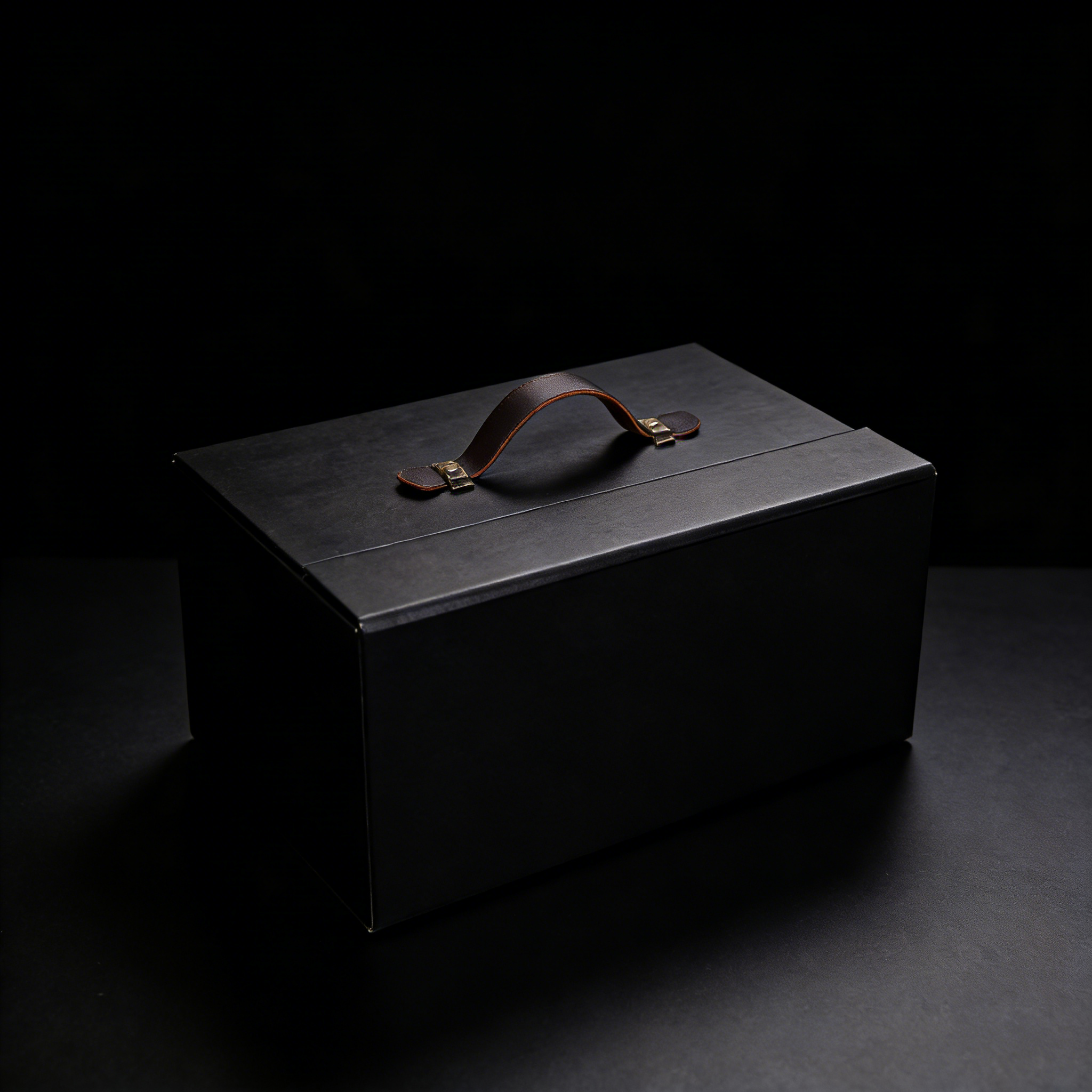 Luxury PU Leather Gift Box Black Gift Box,Premium Black PU Leather Gift Box Book Type With Metal Handle Bulk