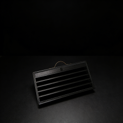 Luxury PU Leather Gift Box Black Gift Box,Premium Black PU Leather Gift Box Book Type With Metal Handle Bulk