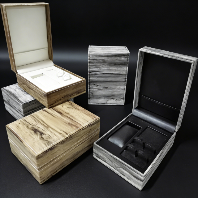 Multi-Functional Woodgrained Paper watch box, custom watch box, watch gift box,Multi-Functional Woodgrained Paper watch box - Protective Display for watch box