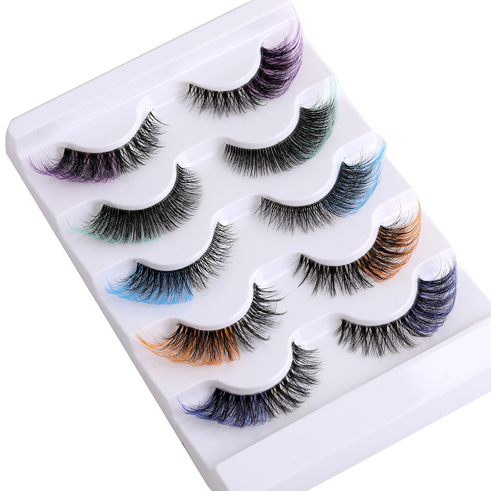 WS-C1 colorful 5 pairs strip eyelashes