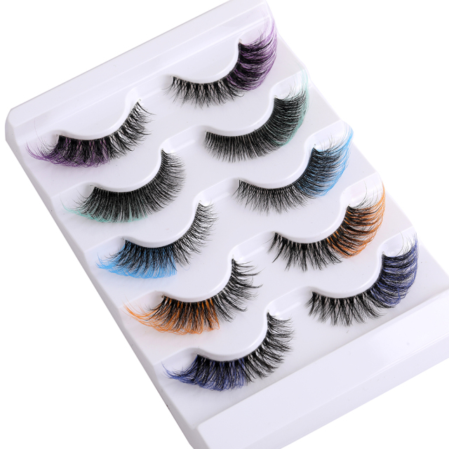 WS-C1 colorful 5 pairs strip eyelashes