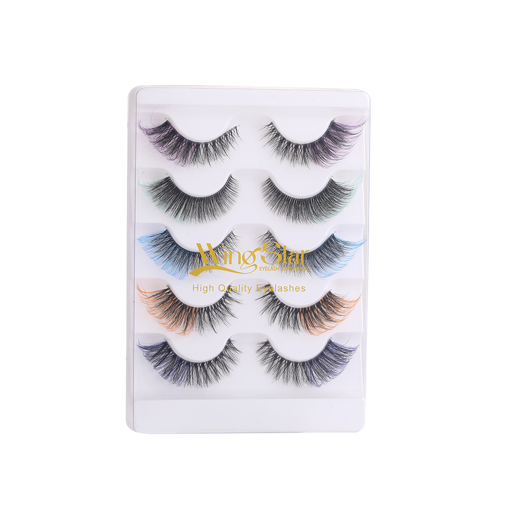 WS-C1 colorful 5 pairs strip eyelashes