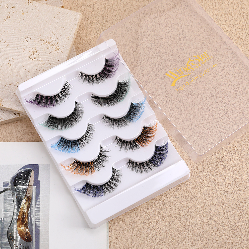 WS-C1 colorful 5 pairs strip eyelashes