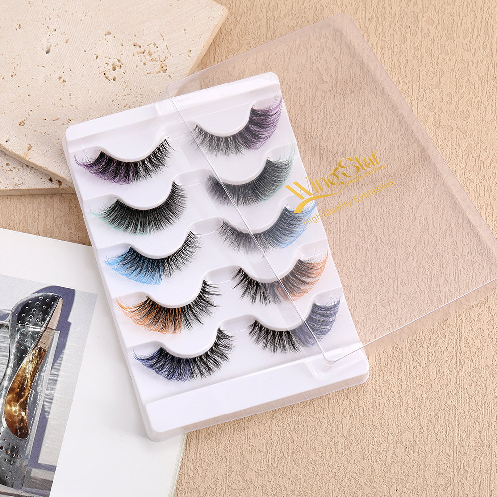 WS-C1 colorful 5 pairs strip eyelashes